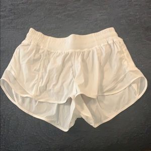 White lululemon running shorts size 6